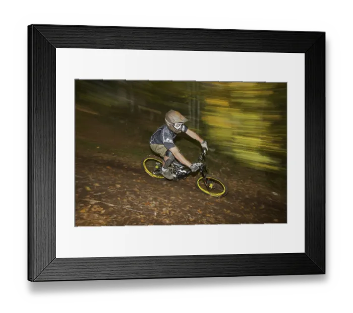 Framed Print : Mountainbiker on downhill track at Hopfgarten in the Brixental valley