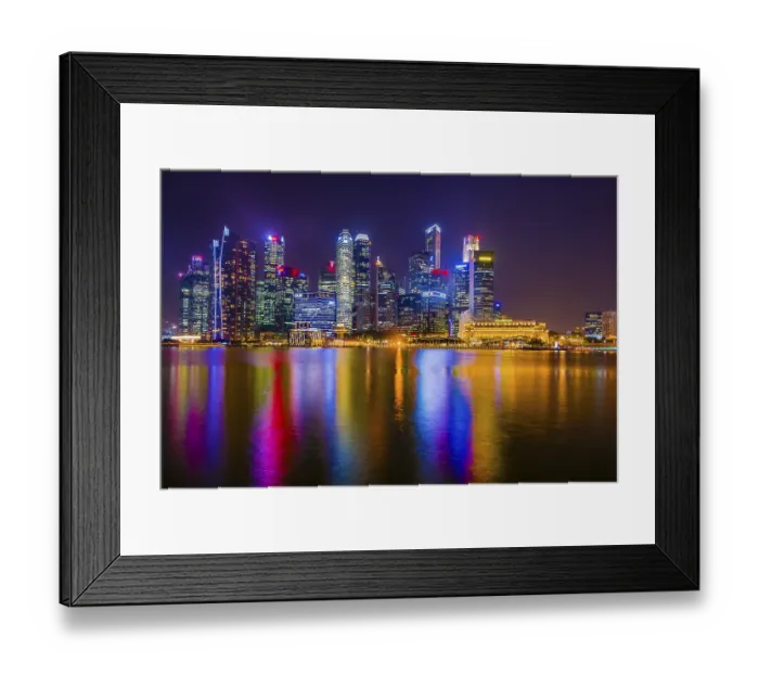 Framed Print : Skyline, Night Scene, Downtown