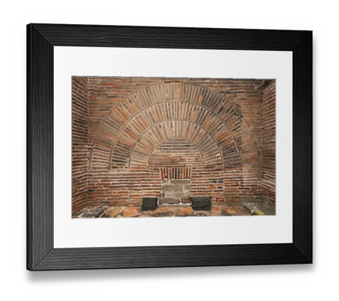 Framed Print : Roman wall with brick round arch above a sewer Framed Print : Roman wall with brick round arch above a sewer