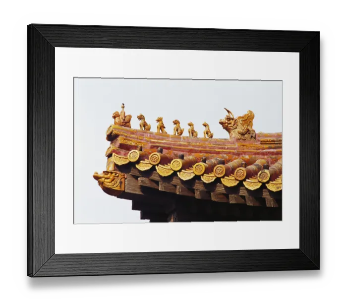 Framed Print : Statues on roof of pagoda, Beijing, China, Asia