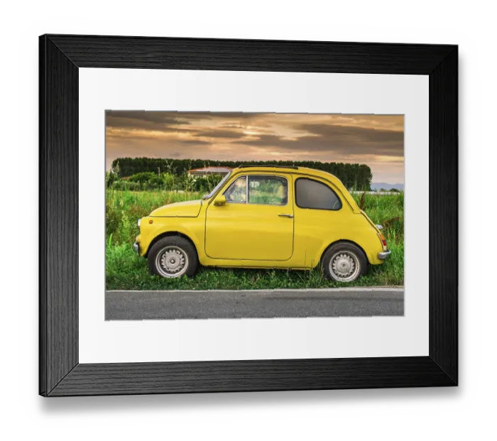 Framed Print : Small vintage italian car Fiat Abarth