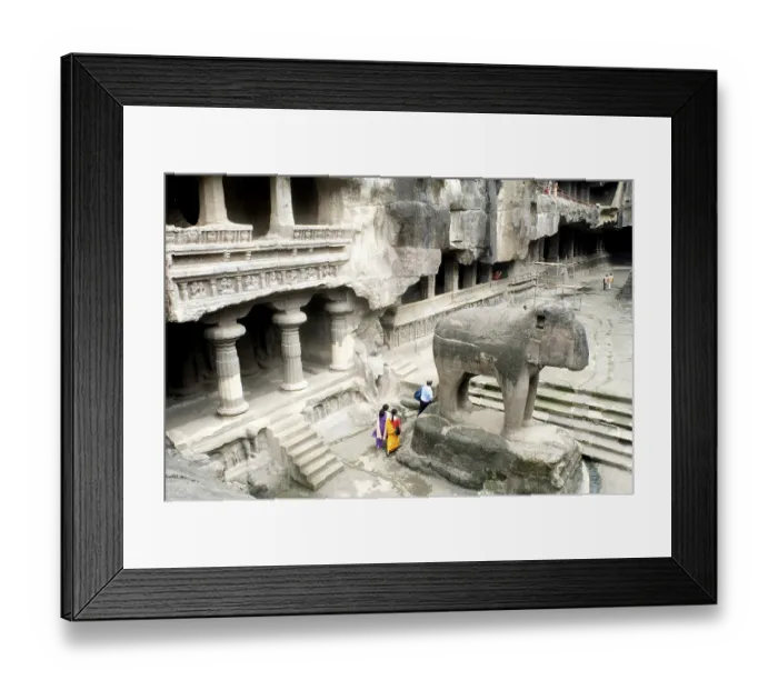 Framed Print : Tourists in Kailash temple at Ellora caves Framed Print : Tourists in Kailash temple at Ellora caves