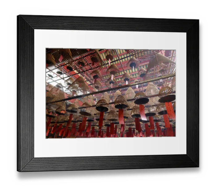 Framed Print : Incense as sacrifice in the Man Mo Temple Framed Print : Incense as sacrifice in the Man Mo Temple