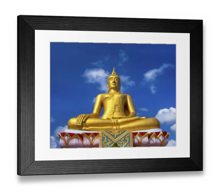 Framed Print : 12m high Big Buddha statue, Wat Phra Yai Temple
