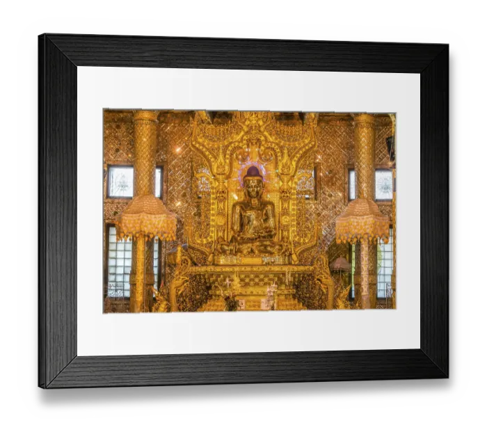 Framed Print : Gilded sitting Buddha, Nan Oo Buddha