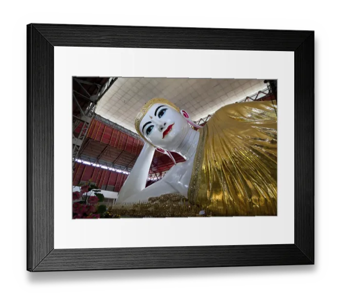 Framed Print : Reclining Buddha in the Kyauk htat gyi pagoda