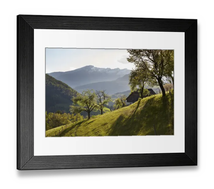 Framed Print : Farm in Liesertal, Laggen, Krems in Carinthia