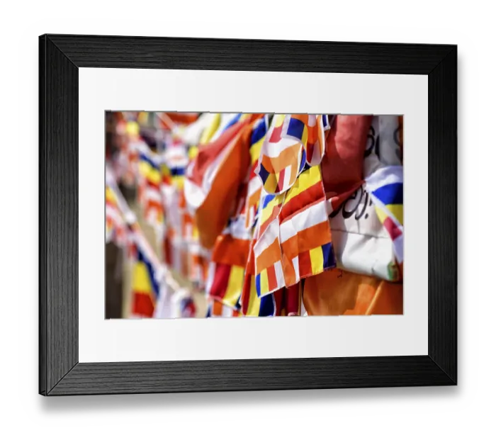 Framed Print : Buddhist flags