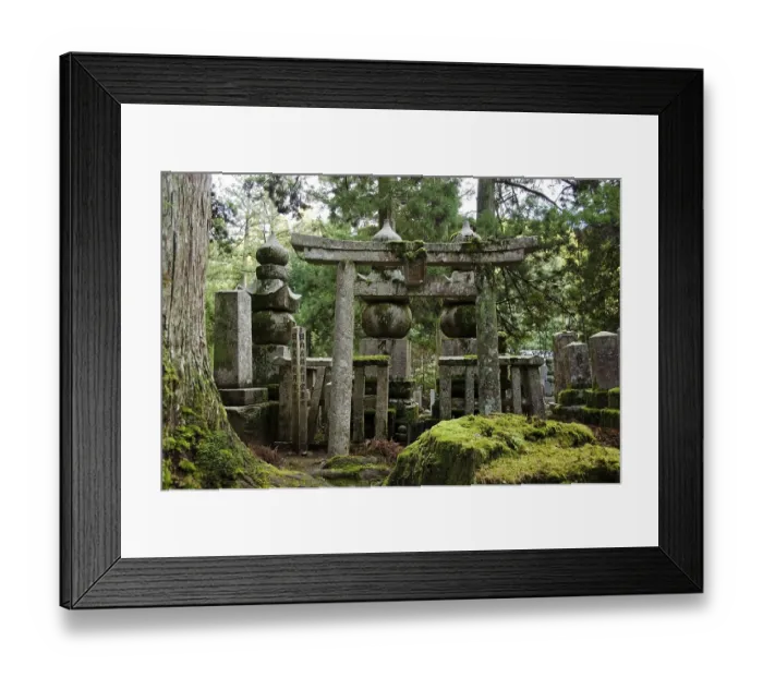 Framed Print : Okunoin cemetery at Mount Koya and Koya-san in Wakayama