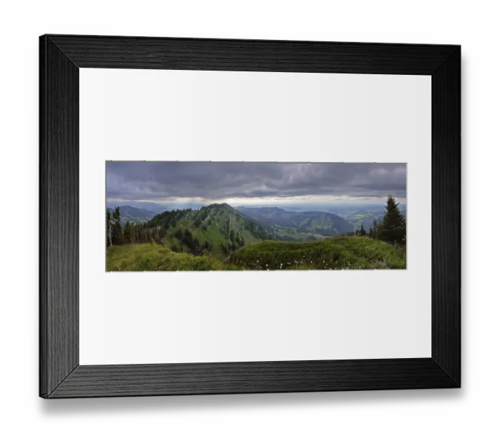 Framed Print : Panoramic view from the Seelekopf to the Alpine foothills