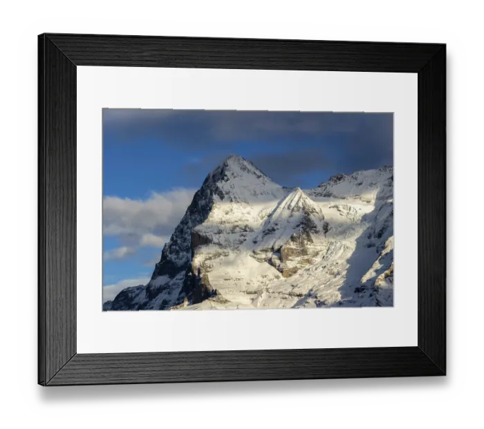 Framed Print : Eiger Mountain at Sunset in Winter
