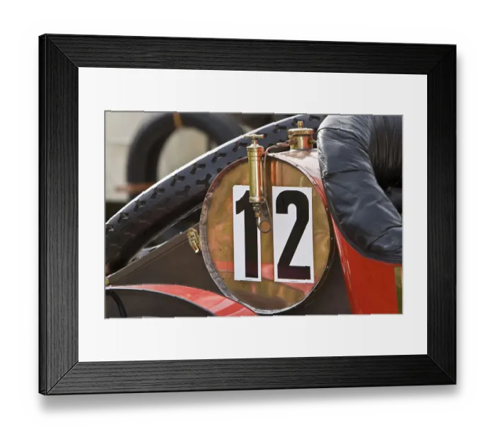 Framed Print : Fuel tank, vintage car meeting