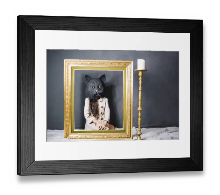 Framed Print : Girl cat mask Framed Print : Girl cat mask
