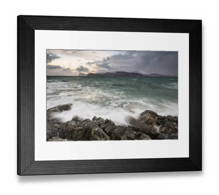 Framed Print : Waves, stormy sea in winter, Hillsoya