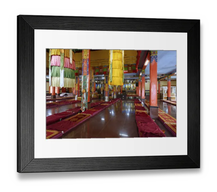 Framed Print : Prayer Hall Shar Gaden Monastery in Mundgod at Karnataka India Asia