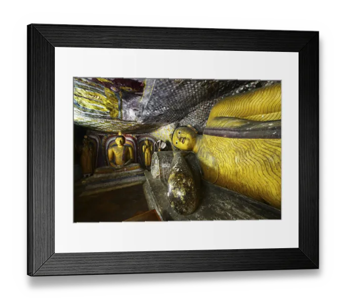 Framed Print : Buddha statues and murals in one of the cave temples of the Golden Temple Framed Print : Buddha statues and murals in one of the cave temples of the Golden Temple
