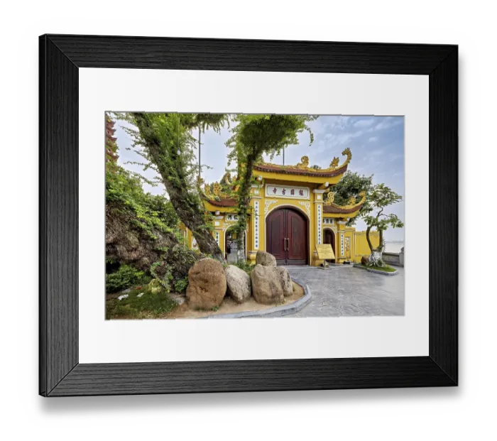 Framed Print : Magnificent Tor tor with golden decorations and trees leading into a Buddhist temple complex Framed Print : Magnificent Tor tor with golden decorations and trees leading into a Buddhist temple complex