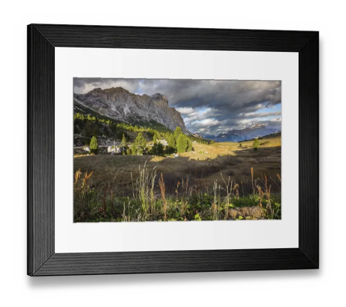 Framed Print : The majestic Alps. Picturesque valley among the mountains