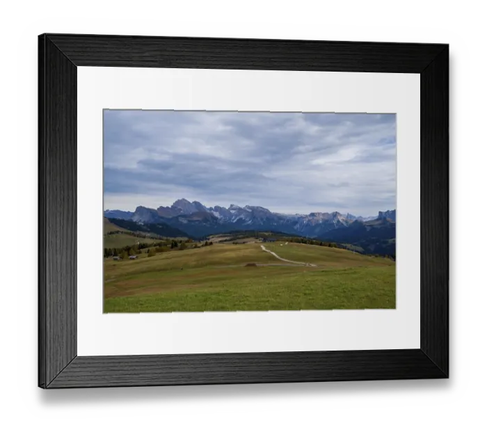 Framed Print : View of the Seiser Alm, the largest high alpine pasture in Europe in Italy Framed Print : View of the Seiser Alm, the largest high alpine pasture in Europe in Italy