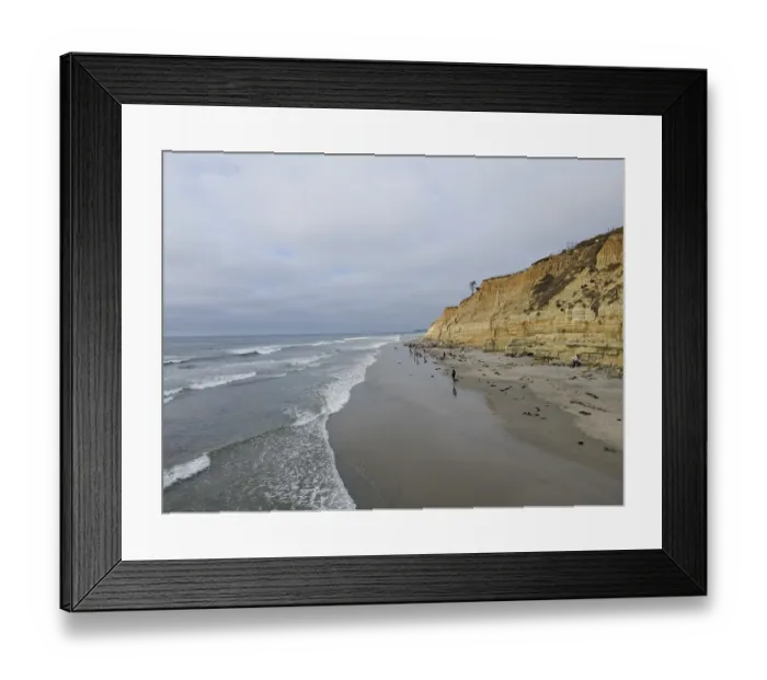Framed Print : Dog Beach off-leash on Del Mar North Beach