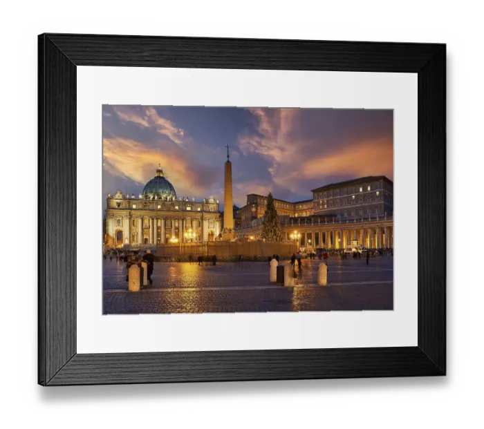 Framed Print : The Papal Basilica of Saint Peter in the Vatican or Saint Peter's Basilica at sunset