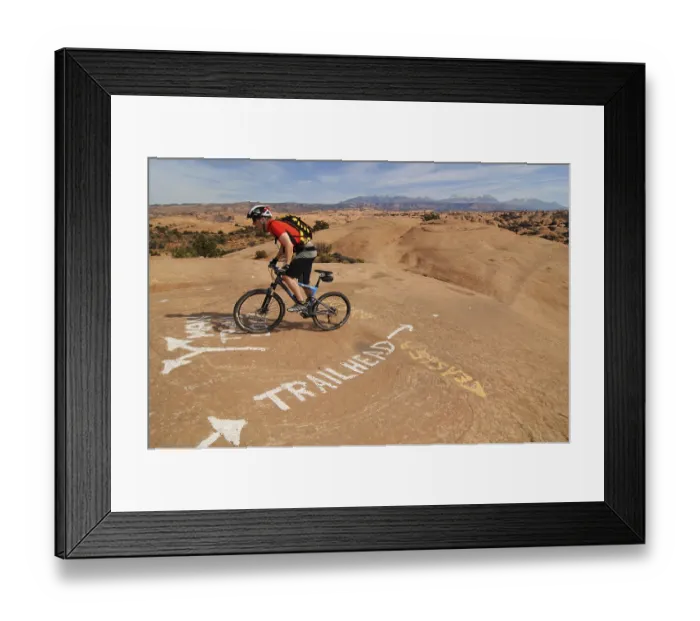 Framed Print : Mountain biker on Slickrock Trail Framed Print : Mountain biker on Slickrock Trail