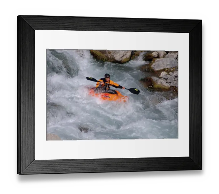 Framed Print : Whitewater kayaking on river near Chateau Queyras Framed Print : Whitewater kayaking on river near Chateau Queyras
