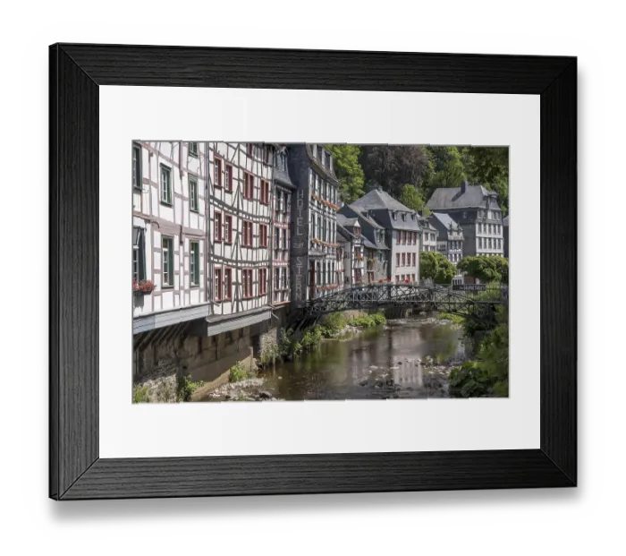 Framed Print : Monschau - Half-Timbered Houses on the Rur River