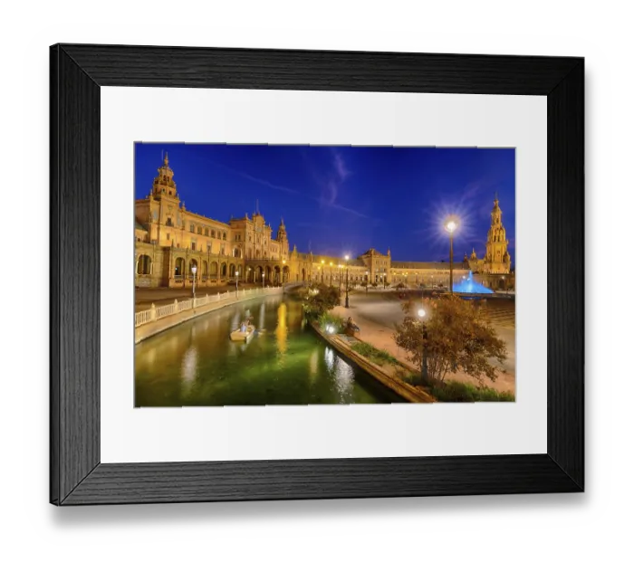 Framed Print : Plaza de Espana in Seville, Andalucia Framed Print : Plaza de Espana in Seville, Andalucia