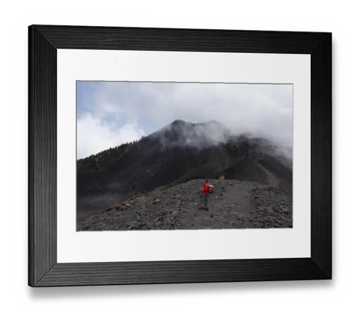 Framed Print : Woman with backpack on the Ruta de los Volcanes Framed Print : Woman with backpack on the Ruta de los Volcanes