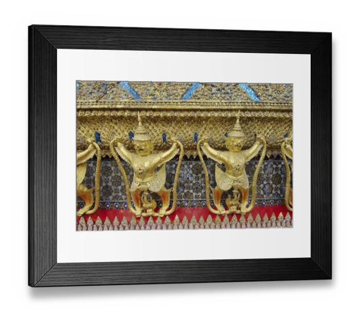 Framed Print : Golden statues, Garuda with Nagas Framed Print : Golden statues, Garuda with Nagas