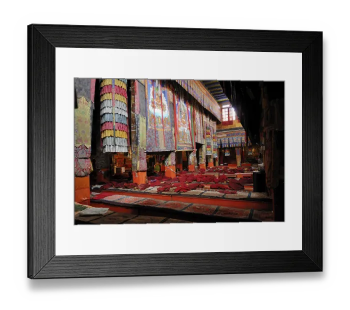 Framed Print : Assembly hall, Ganden monastery near Lhasa