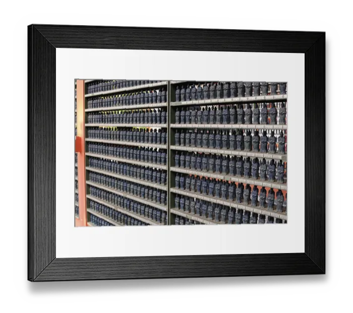 Framed Print : Shelf full of miniature Buddha statues