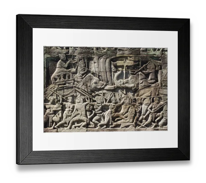 Framed Print : Relief, Bayon Temple, Angkor temples Framed Print : Relief, Bayon Temple, Angkor temples