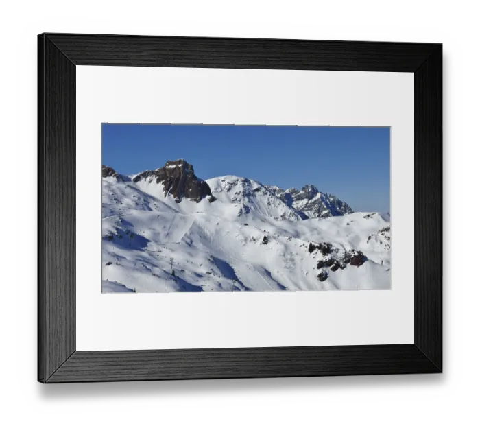 Framed Print : Ski slopes in the Flumserberg ski area