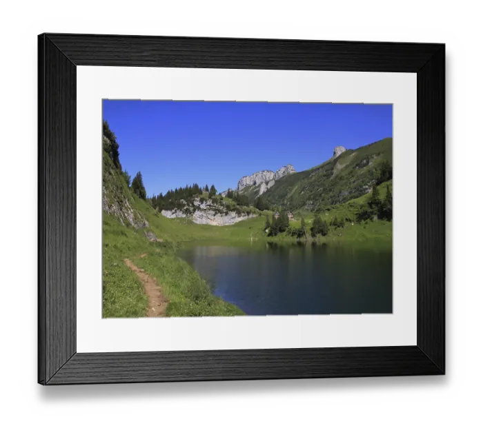 Framed Print : Summer scene in the Swiss Alps