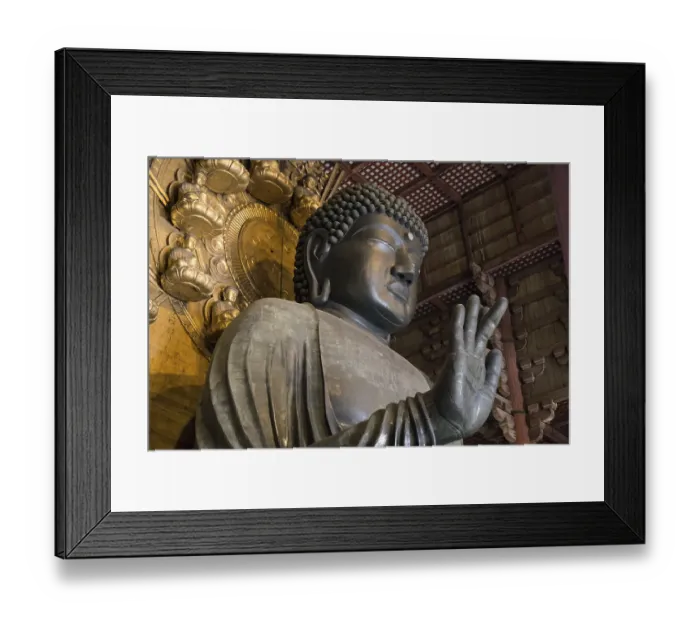 Framed Print : World largest bronze buddha statue in the Todai-ji temple in Nara Framed Print : World largest bronze buddha statue in the Todai-ji temple in Nara