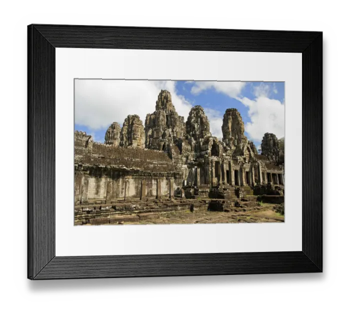 Framed Print : Famous Bayon temple inside Angkor Thom complex in Cambodia