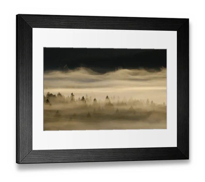 Framed Print : Fog in the Pupplinger Au at sunrise Framed Print : Fog in the Pupplinger Au at sunrise