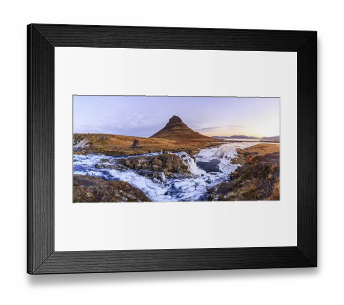 Framed Print : Morning atmosphere at Kirkjufell with waterfall Kirkjufellsfoss