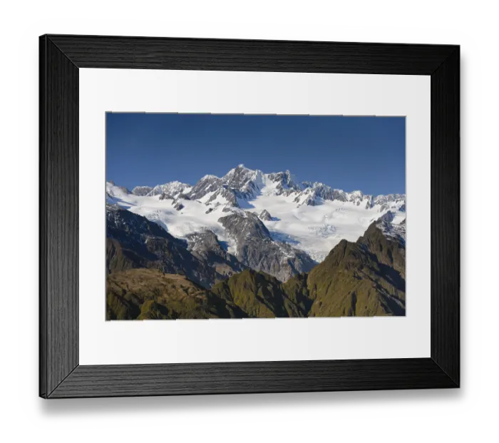 Framed Print : Glaciated summit of Mt Cook, Mount Cook National Park