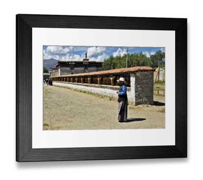 Framed Print : Prayer wheels, monastery Samye near Lhasa