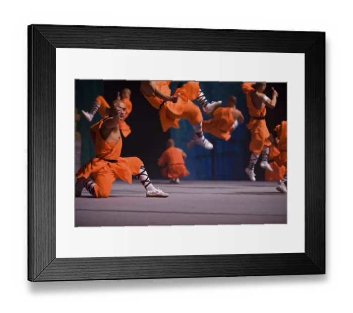 Framed Print : Shaolin monks during a show on the 22nd of March 2009 in Berlin
