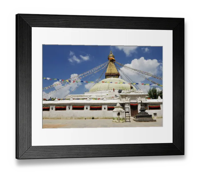 Framed Print : Stupa with prayer flags, Boudhanath