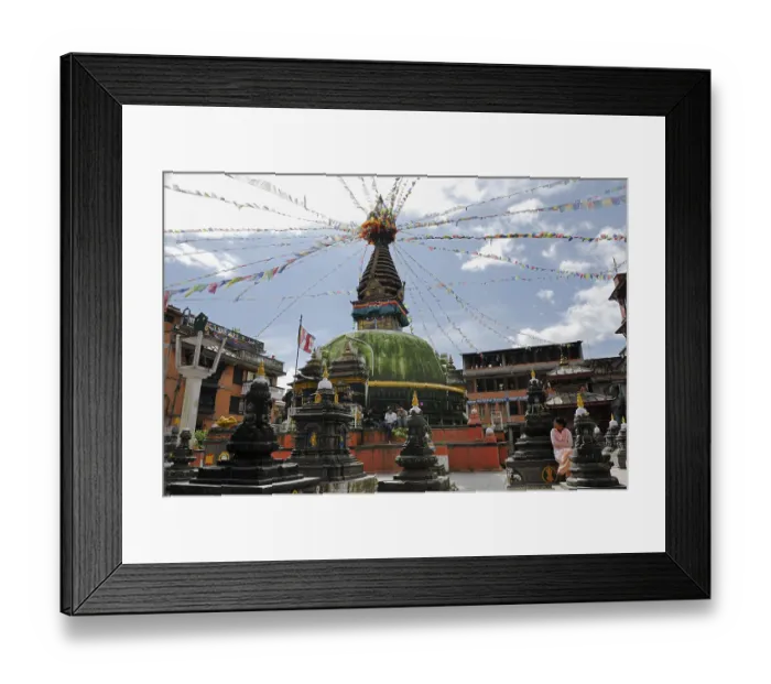 Framed Print : Kathesimbhu Stupa with prayer flags Framed Print : Kathesimbhu Stupa with prayer flags
