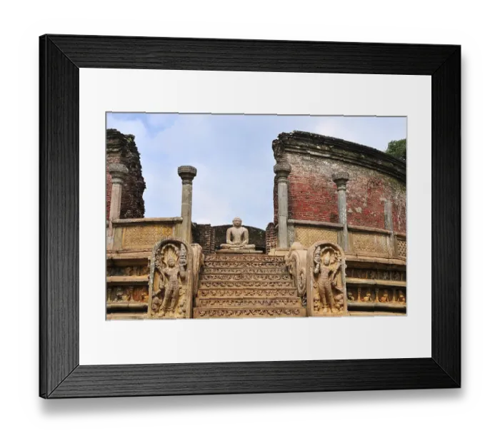 Framed Print : Buddha statue in the round reliquary house of Vatadage