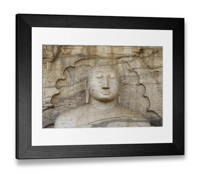 Framed Print : Gal Vihara (rock temple), meditating Buddha in lotus position