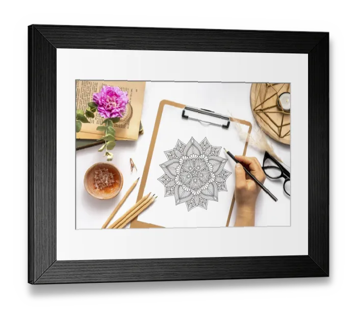 Framed Print : Beautiful mandala design concept