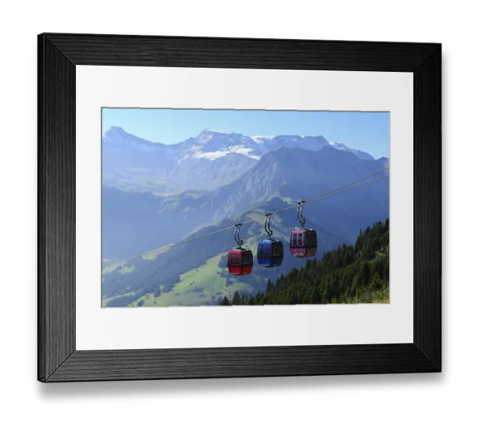 Framed Print : Berner Oberland: Die Tschentenalp-Bahn in Adelboden Framed Print : Berner Oberland: Die Tschentenalp-Bahn in Adelboden