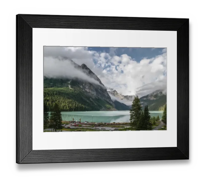Framed Print : LAKE LOUISE, ALBERTA / CANADA - AUGUST 9 : View of Lake Louise on August 9 Framed Print : LAKE LOUISE, ALBERTA / CANADA - AUGUST 9 : View of Lake Louise on August 9